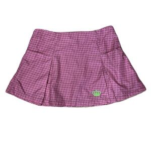 Adidas Respect Me x Missy Elliott Tennis Skirt Pink Houndstooth Sz M 30” Waist